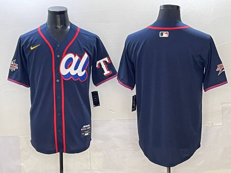 Men 2025 Texas Rangers blank blue Nike MLB All Star jersey